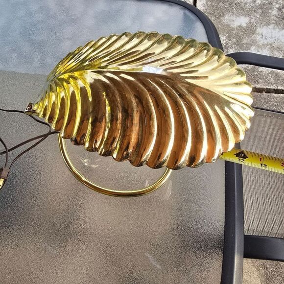 TOMASO BARBI Italian Brass Leaf  Table  Lamp. Mid Century Modern MCM - Picture 7 of 10